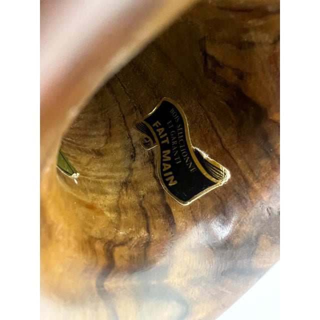 Mid-Century Hand-Crafted Sculpted Olive Wood Vase, 1970s For Sale - Image 6 of 8