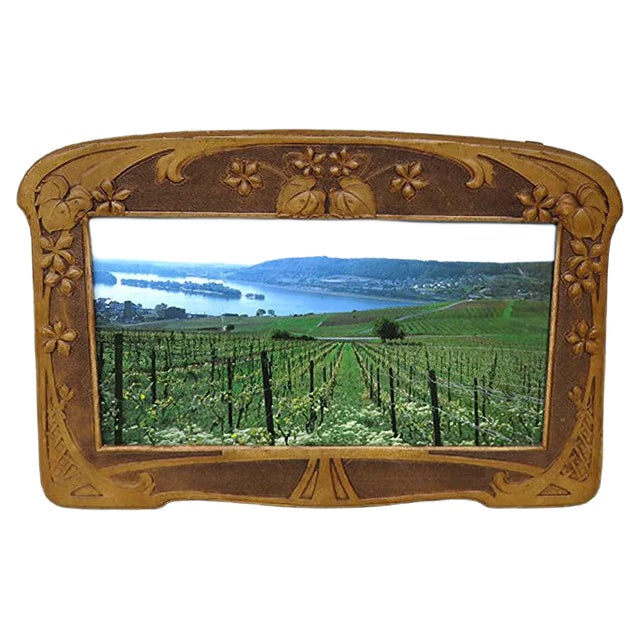 Art Nouveau Picture Frame in Vulcanized Fibre For Sale