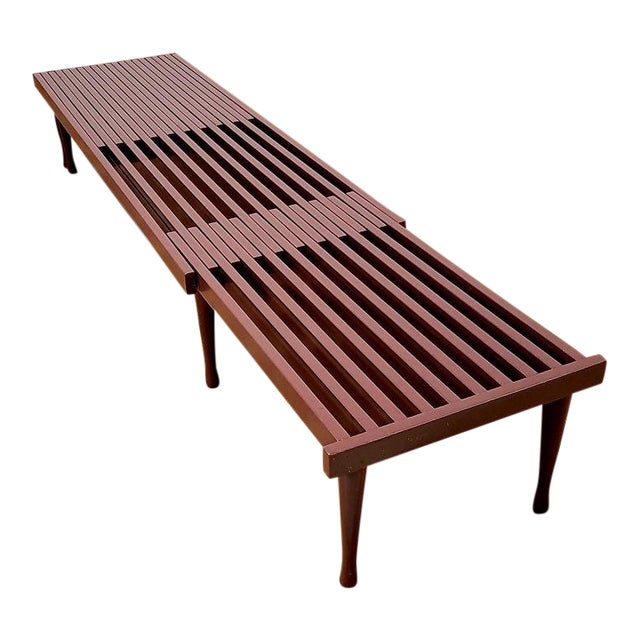 MidCentury Brown Saltman Slat Expandable Bench Table Chairish