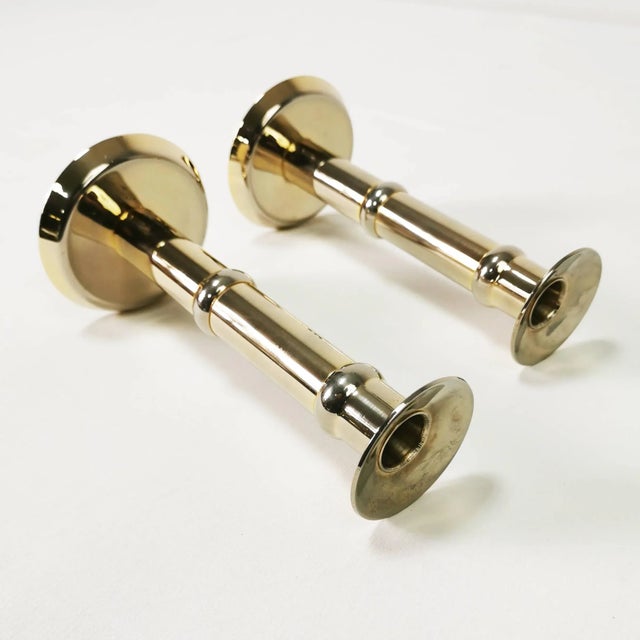 Danish Gilded Candlesticks, 1960s, Set of 2 For Sale - Image 6 of 10
