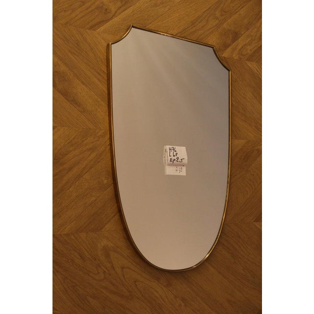 Brass Wall Mirror in the style of Gio Ponti, 1950s For Sale - Image 16 of 18