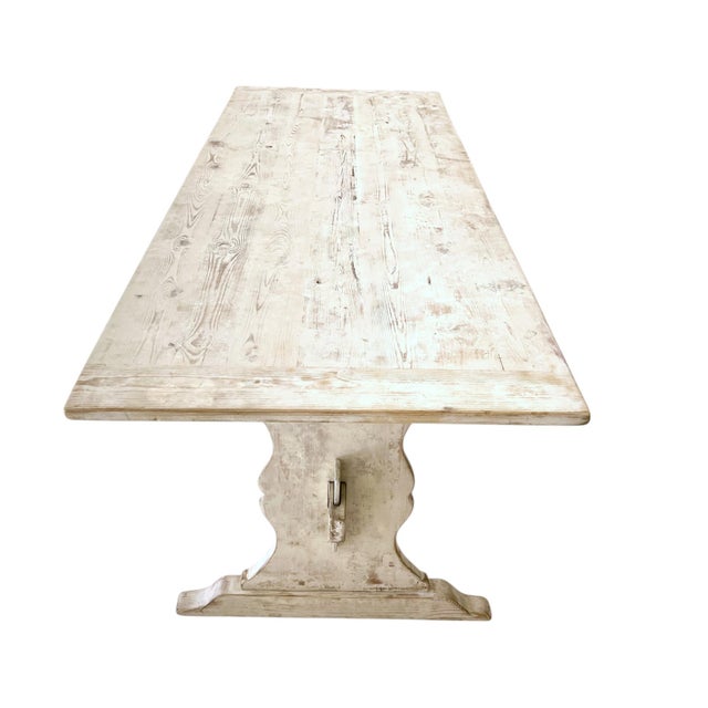 19th Century 19th Century Swedish Painted White Farm Table For Sale - Image 5 of 5