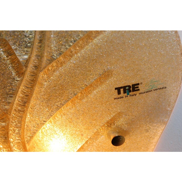 Amber Vintage Amber Murano Glass Wall Lamp For Sale - Image 8 of 12