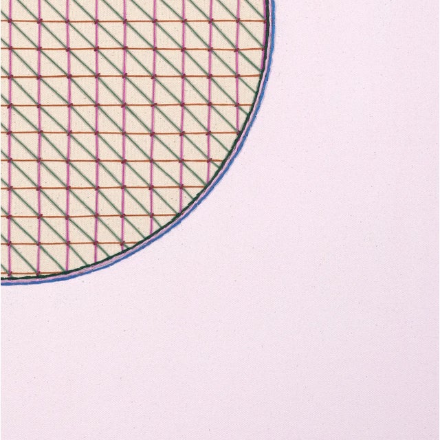 'Peony Portal' Pastel Print With Geometric Circle by Emily Keating Snyder Print itself is 30 x 30 in. and framed in a...