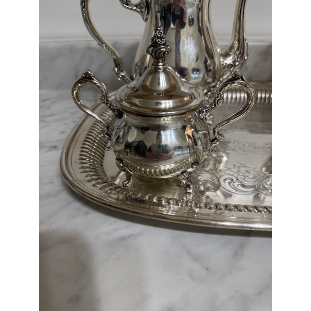 Metal Vintage 1960s Gorham Newport 5 Piece Tea Set For Sale - Image 7 of 7