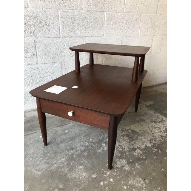 Vintage MidCentury Modern Walnut TwoTiered Side Table Chairish
