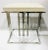 Stylish Modern Polished Nickel and Beige Wood End Table, showroom floor sample