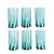 Riviera Blue Striped Italian Murano Glass Tumbler Glasses With Scalloped Rim Set of 6 For Sale