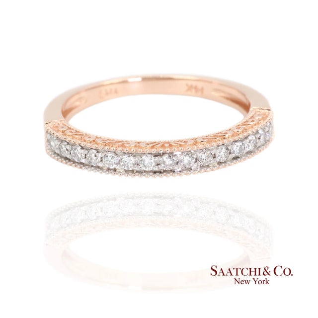 14K Rose Gold Diamond Engraved Band Ring Metal Type: 14K Rose Gold Total Item Weight: 2.6 Grams Ring Size: 7 (Resizable)...