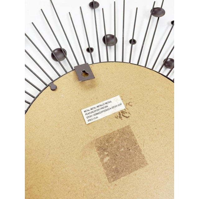 Vintage Round Mirror with Iron Rod, France, 1980s For Sale - Image 14 of 16