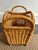 Vintage Coastal Wicker Magazine Rack With Handles For Sale - Image 4 of 8