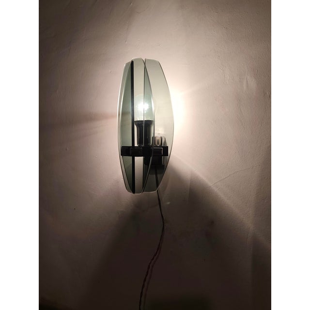 Metal Wall Sconce with Smoked Glass. Italy, 1970s For Sale - Image 7 of 13