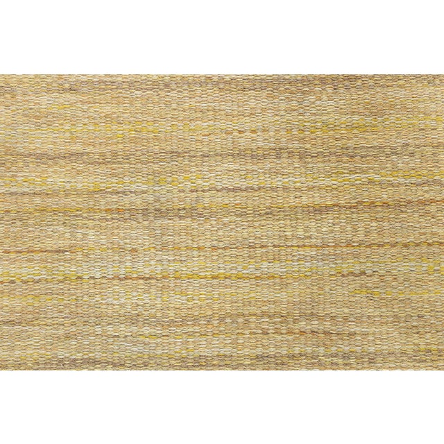Textile Doris Leslie Blau Mid-Century Scandinavian Abstract Warm Tan Flatweave Wool Rug For Sale - Image 7 of 9