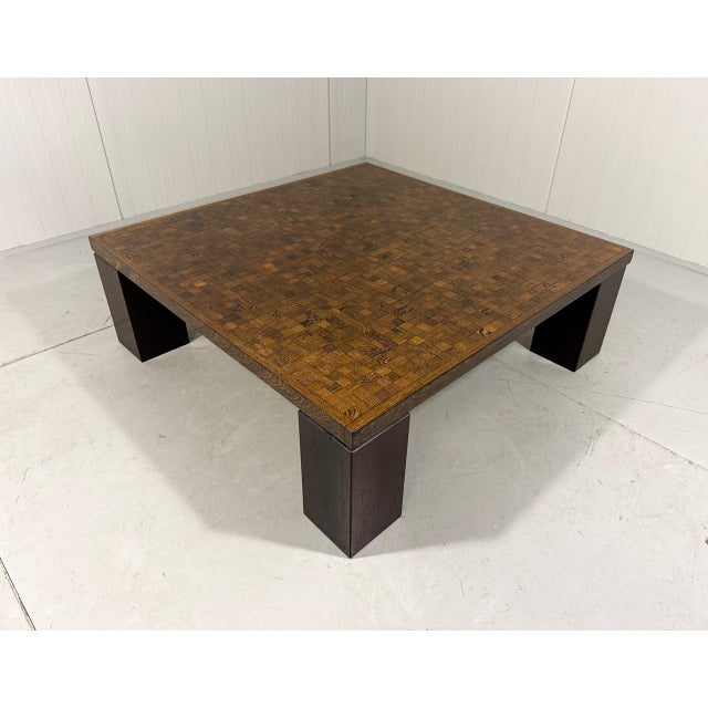 Low coffee table by Rolf Middelboe & for Tranekaer, Denmark. Wenge wood with end-grain mosaic table top. 1970’s. In good...