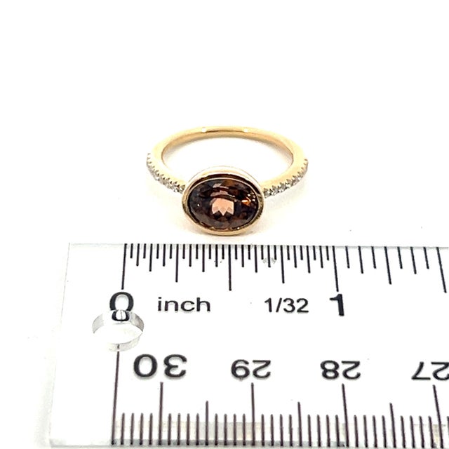 Natural Zircon Diamond Ring Size 6.5 14k Y Gold 3.52 TCW Certified For Sale - Image 17 of 18
