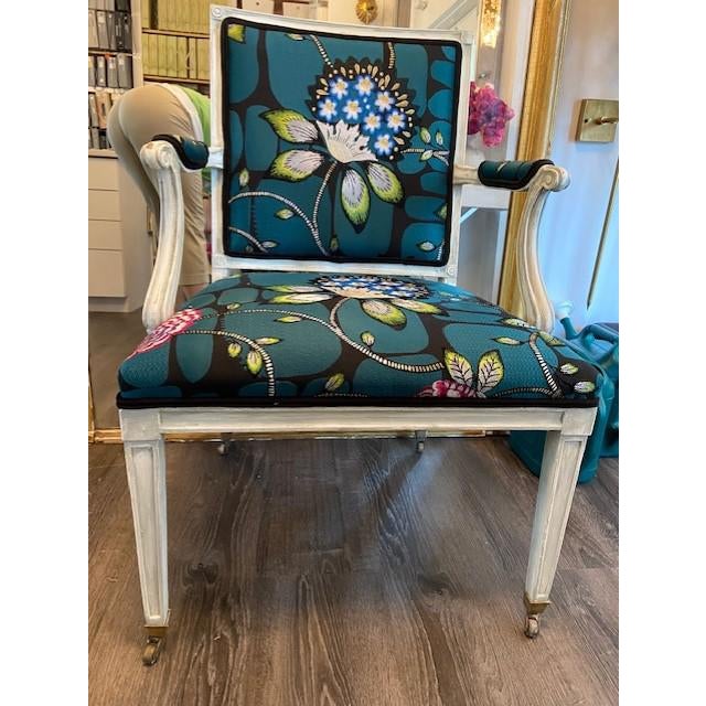 Emerald Restyled Vintage Green Armchair For Sale - Image 8 of 8