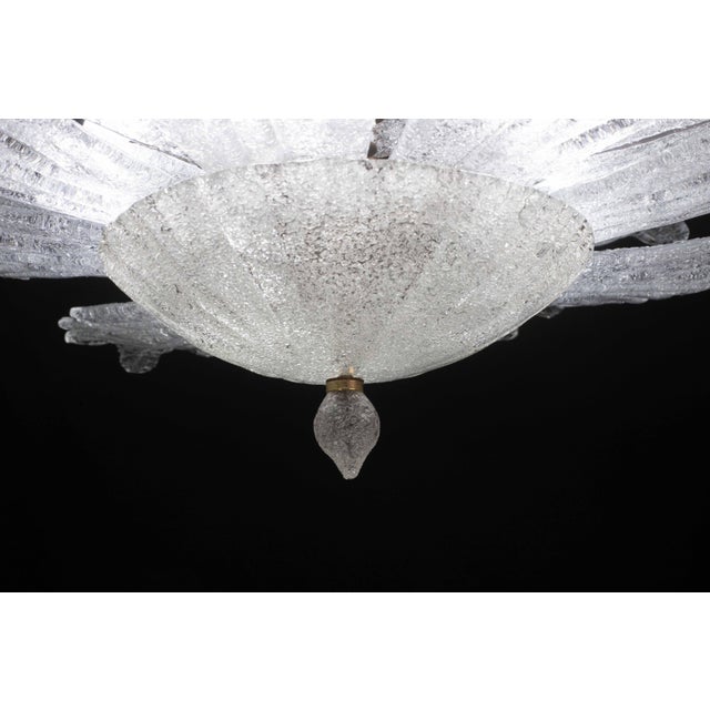 Set of 2 Ravello, Large Size Vintage Murano Glass Trasparent Glass Ceiling Light For Sale - Image 11 of 12