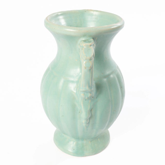 1940s 1940s McCoy Matte Aqua Green Vase For Sale - Image 5 of 7