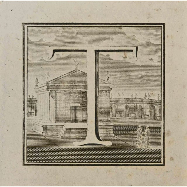 Letter of the Alphabet T, from the series "Antiquities of Herculaneum", is an etching on paper realized by Luigi...