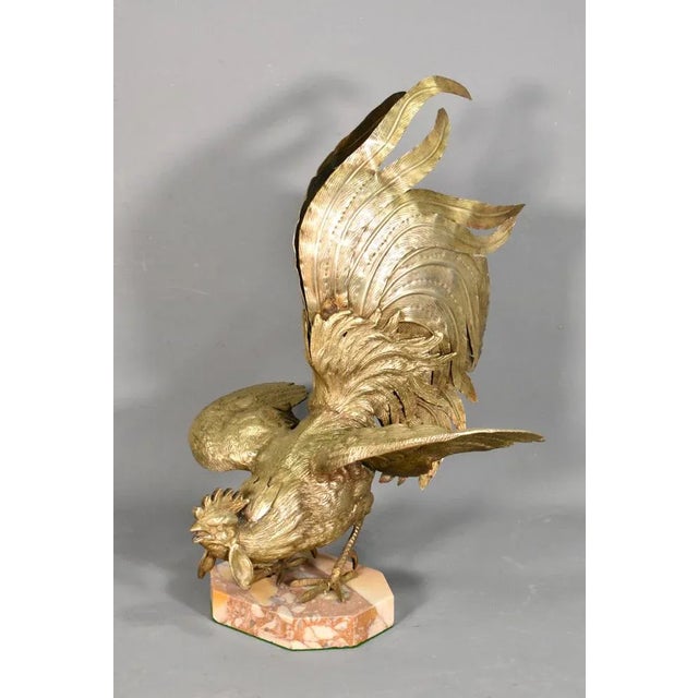 Large French Cockerel Rooster in Brass, 1950s For Sale - Image 4 of 12