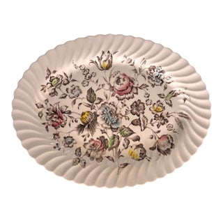 Vintage Mid-Century Modern Johnson Brothers Staffordshire Bouquet Oval Platter For Sale