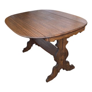 Antique Oak Drop-Leaf Console Table For Sale
