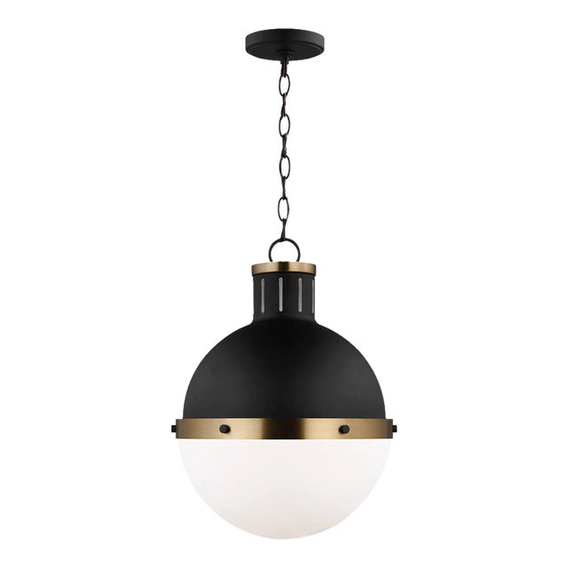 Thomas O'Brien By Visual Comfort Studio Hanks 1-Light Medium Pendant in Midnight Black For Sale