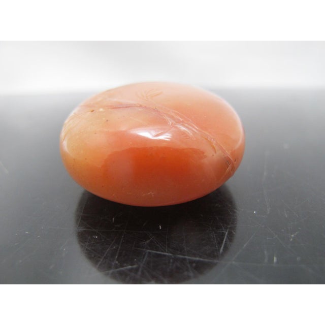 Orange Chinese Qing Dynasty Carved Flowers & Branches Chalcedony Agate Snuff Bottle For Sale - Image 8 of 11
