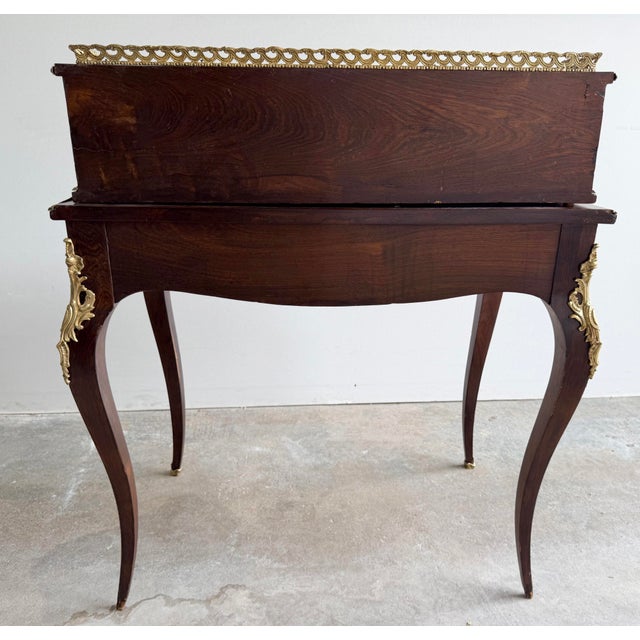 French Early 20th Century French Bronze Mounted Ladies Writing Desk For Sale - Image 3 of 13
