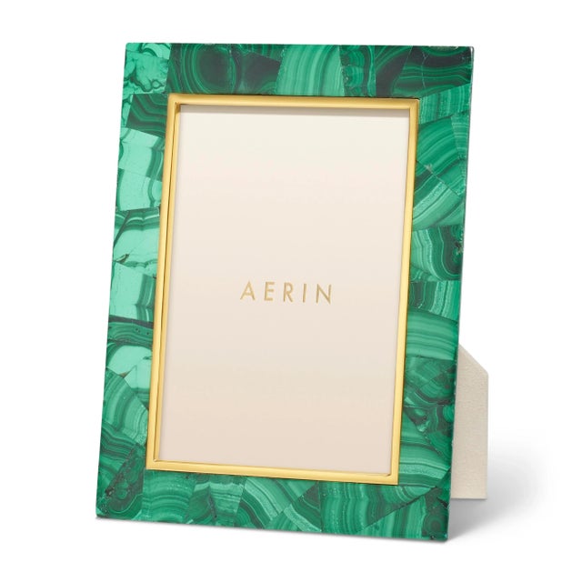 AERIN Cassiel Mosaic Frame 5" x 7" in Malachite Chairish