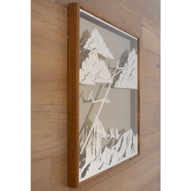1970s Vintage 1970s Sailplanes Gliders Mirror Shadow Box For Sale - Image 5 of 14