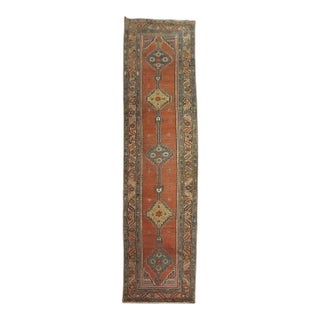 Antique Zabihi Collection Tribal Serapi Heriz Runner - 3'5" x 15'4" For Sale