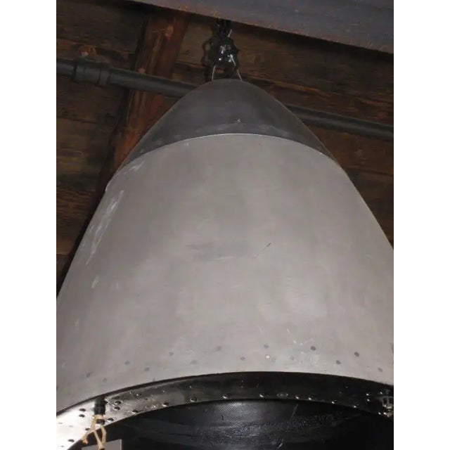 Industrial Pair of Vintage Airplane Nose Cone Lanterns, Belgium, C. 1965 For Sale - Image 3 of 6