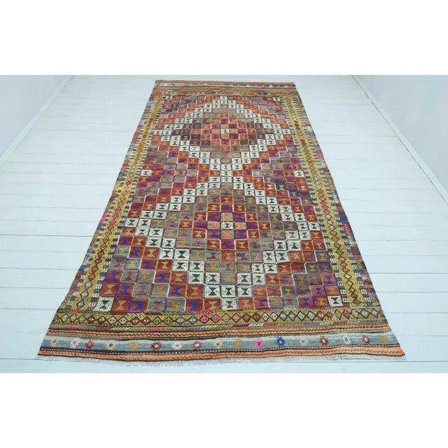 Textile Vintage Turkish Sardes Nomad Kilim Rug - 67"x130" For Sale - Image 7 of 13