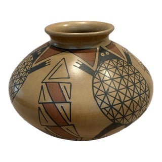 Handmade Mata Ortiz Pottery Signed by Miguel Lopez For Sale