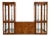 Vintage 3 Piece American of Martinsville Burl Wood Wall Unit For Sale