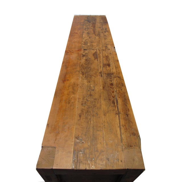 Double-Door Pine Farmer's Sideboard Cabinet For Sale - Image 9 of 12