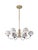 Italian chandelier with six white opaline glass globes held by champagne colored metal structure / Made in Italy by Fabio...