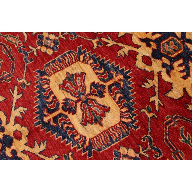 1980s 1980s Rustic Vintage Kazak Red Wool Rug - 9'9'' X 13'3'' For Sale - Image 4 of 10