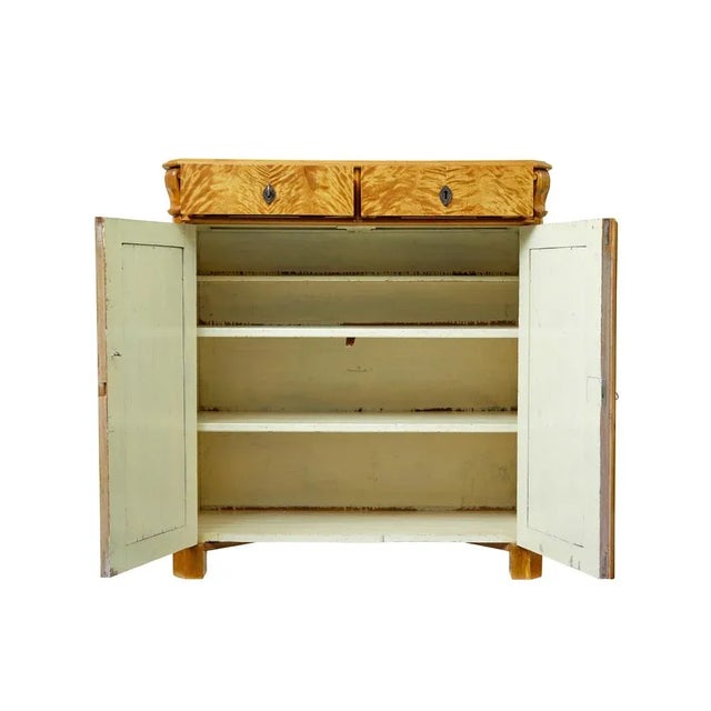 Antique Swedish Tiger Birch Buffet, 1870 For Sale - Image 4 of 11