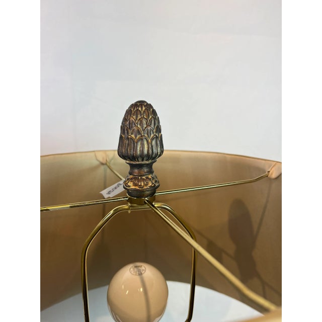 Silver 1990s Traditional Wooden Candlestick Style Lamps - a Pair For Sale - Image 8 of 12