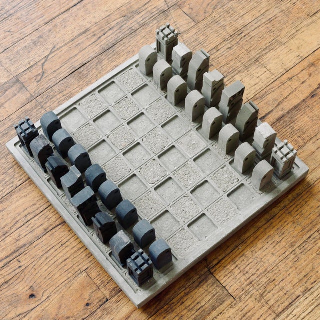 Brutalist Jordy Virguetti Brutalist Hand Made Chess Set For Sale - Image 3 of 8