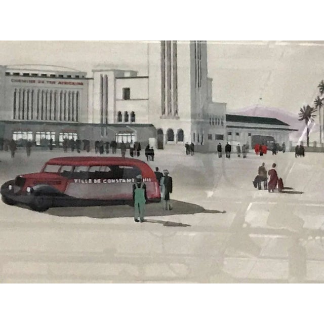 Paint Emile Deschler, Une gare en Afrique du Nord, Painting For Sale - Image 7 of 10