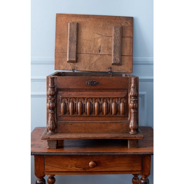 French Renaissance Chest in Carved Oak, 1600s For Sale - Image 6 of 14
