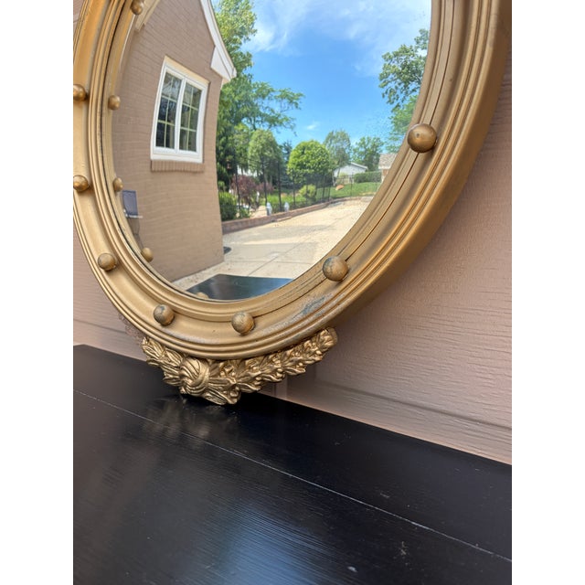 American Federal Style Giltwood Eagle Crest Convex Mirror, Mid-20th Century For Sale In South Bend - Image 6 of 10