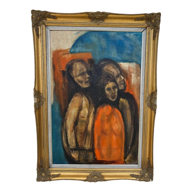 Charles Alston 1957 Large Oil on Masonite Figurative Painting For Sale
