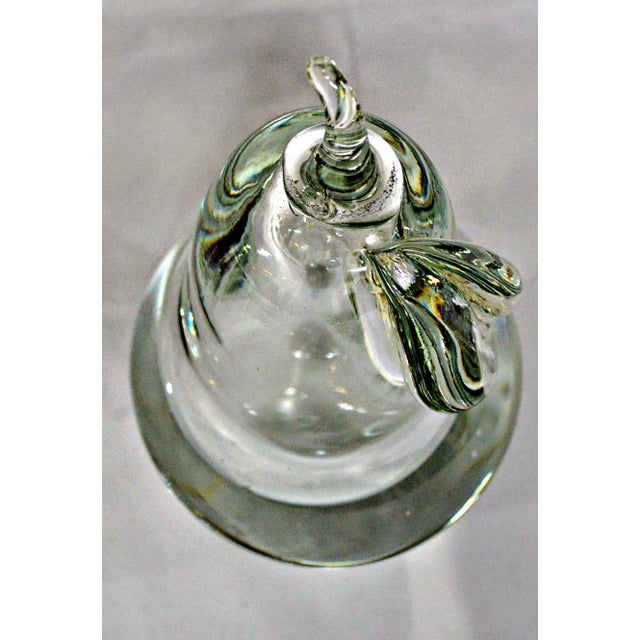 Hand Blown Clear Glass Pear Paperweight For Sale - Image 10 of 10