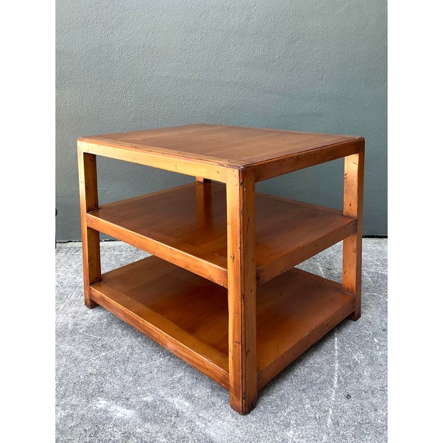 Chocolate Vintage Tri- Level Table For Sale - Image 8 of 12