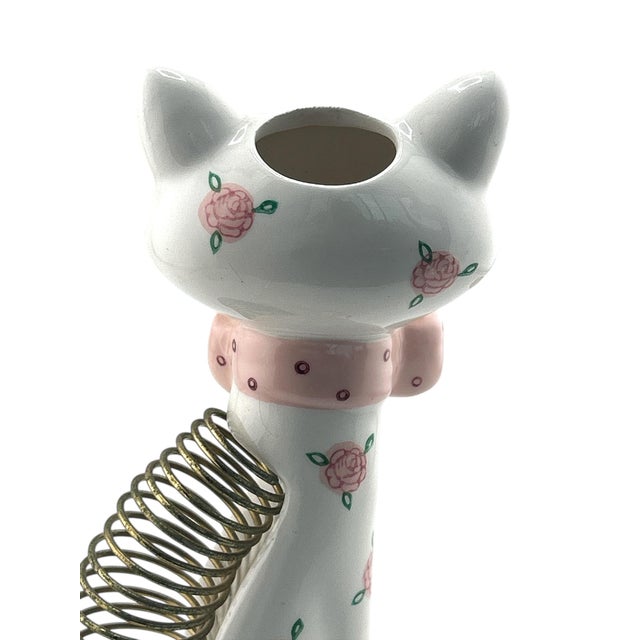 1960’s Norcrest Porcelain Cat Mail Letter Sorter & Pen Holder Figurine For Sale - Image 9 of 10