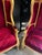 Red 1970s Pair of Gold Trim Red Baroque Porters Chairs For Sale - Image 8 of 12